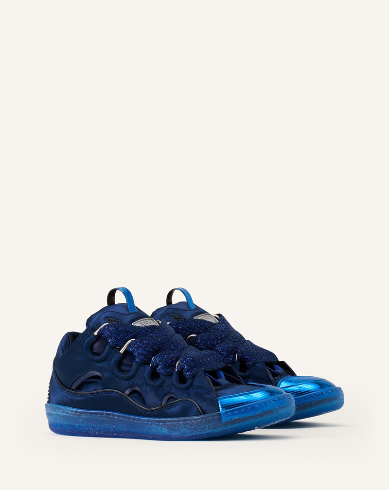 Lanvin BLUE CURB SNEAKERS IN SATIN outlook