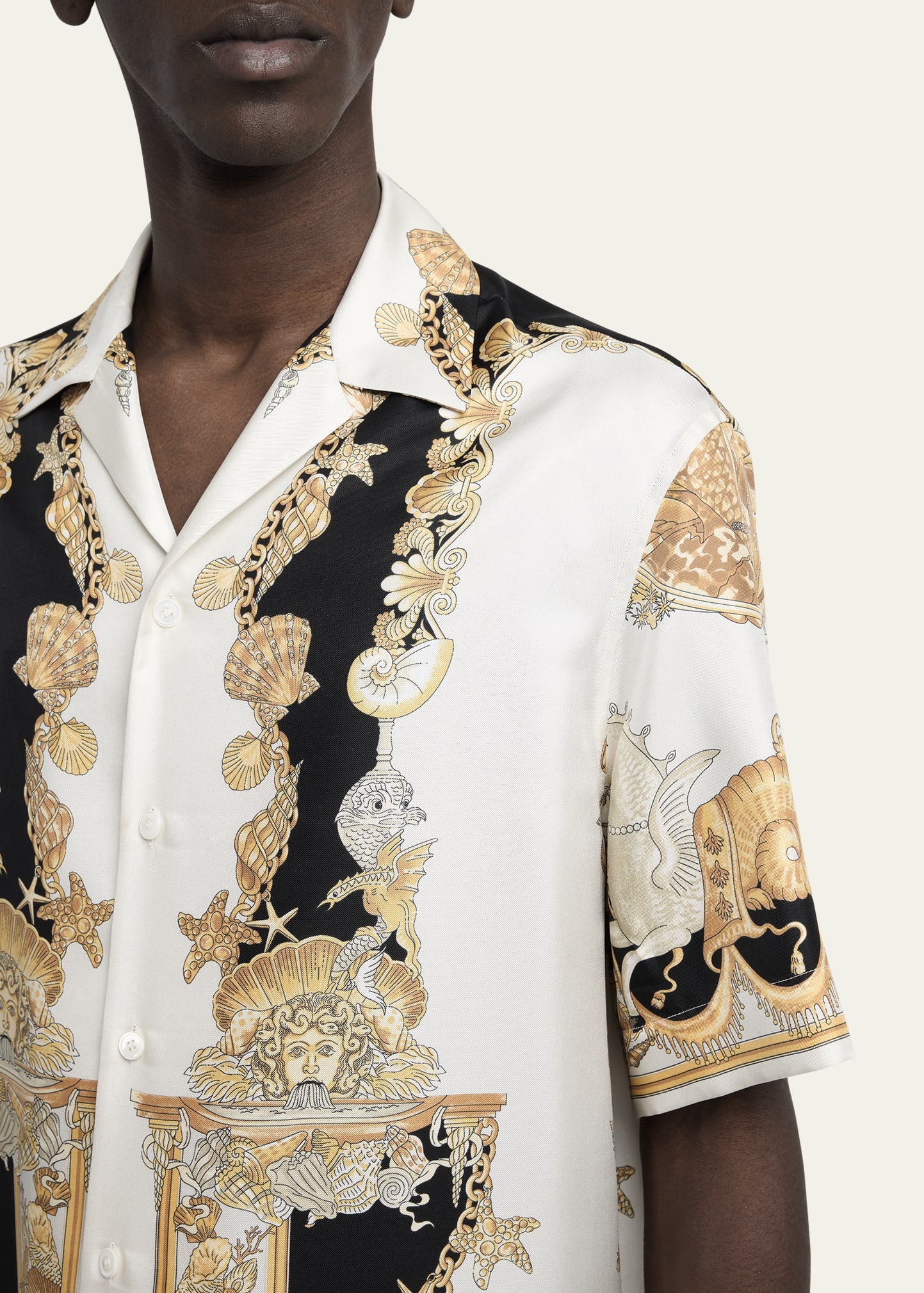 Men's Coral Theater Silk Twill Camp Shirt - 5