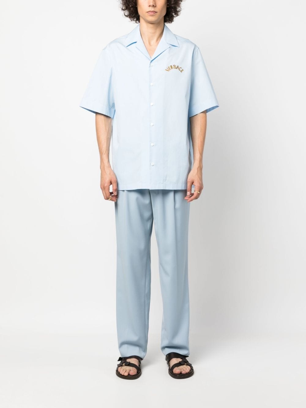 embroidered-logo cotton shirt - 2