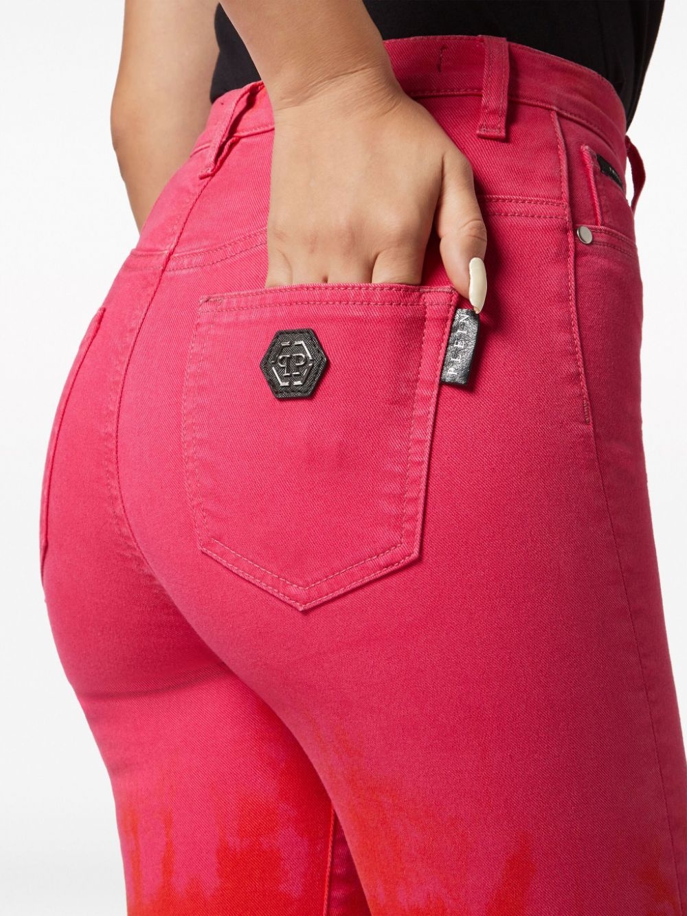 paint-splatter high-waist jeans - 5
