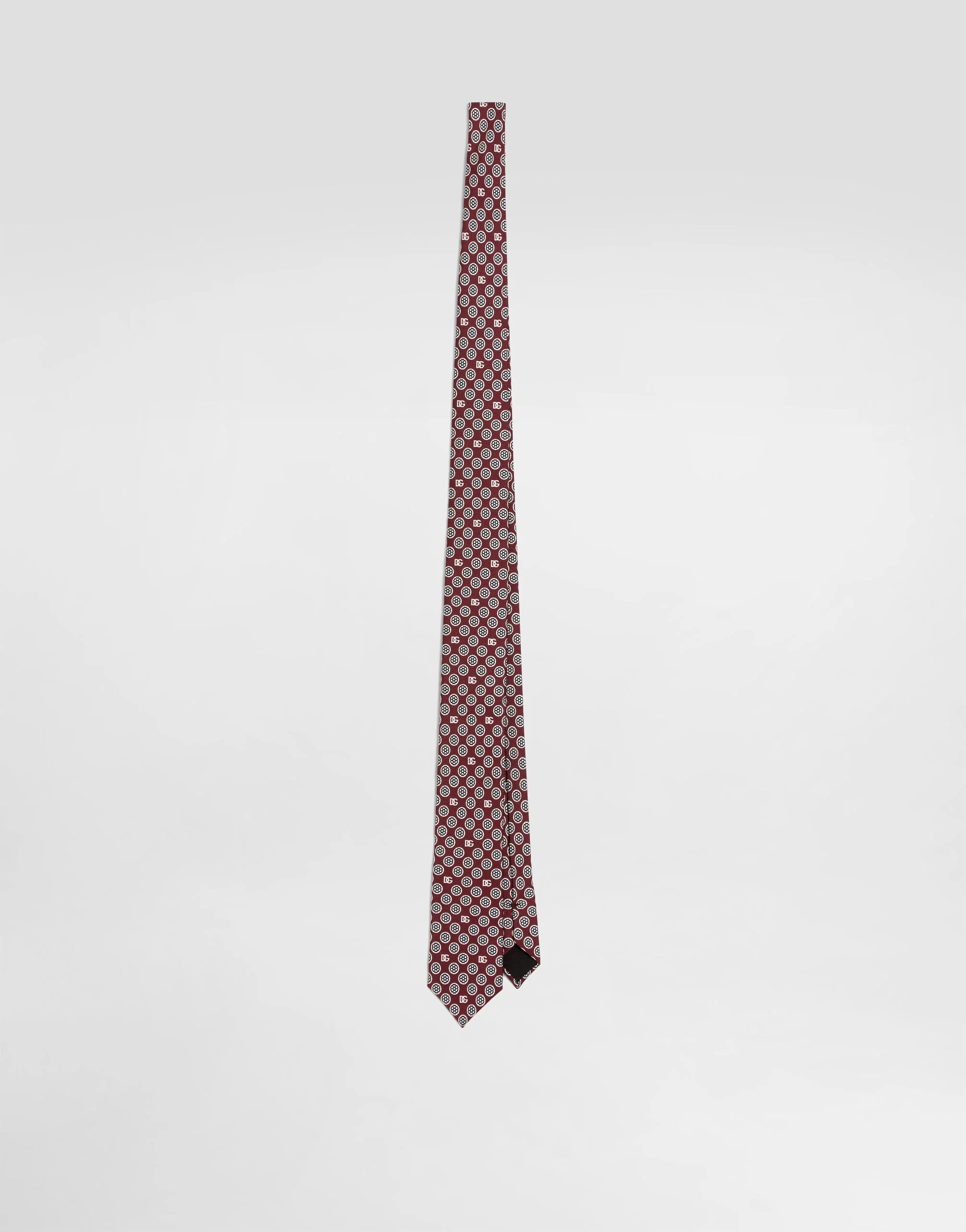 Martini tie with jacquard micro-designs and logo - 1