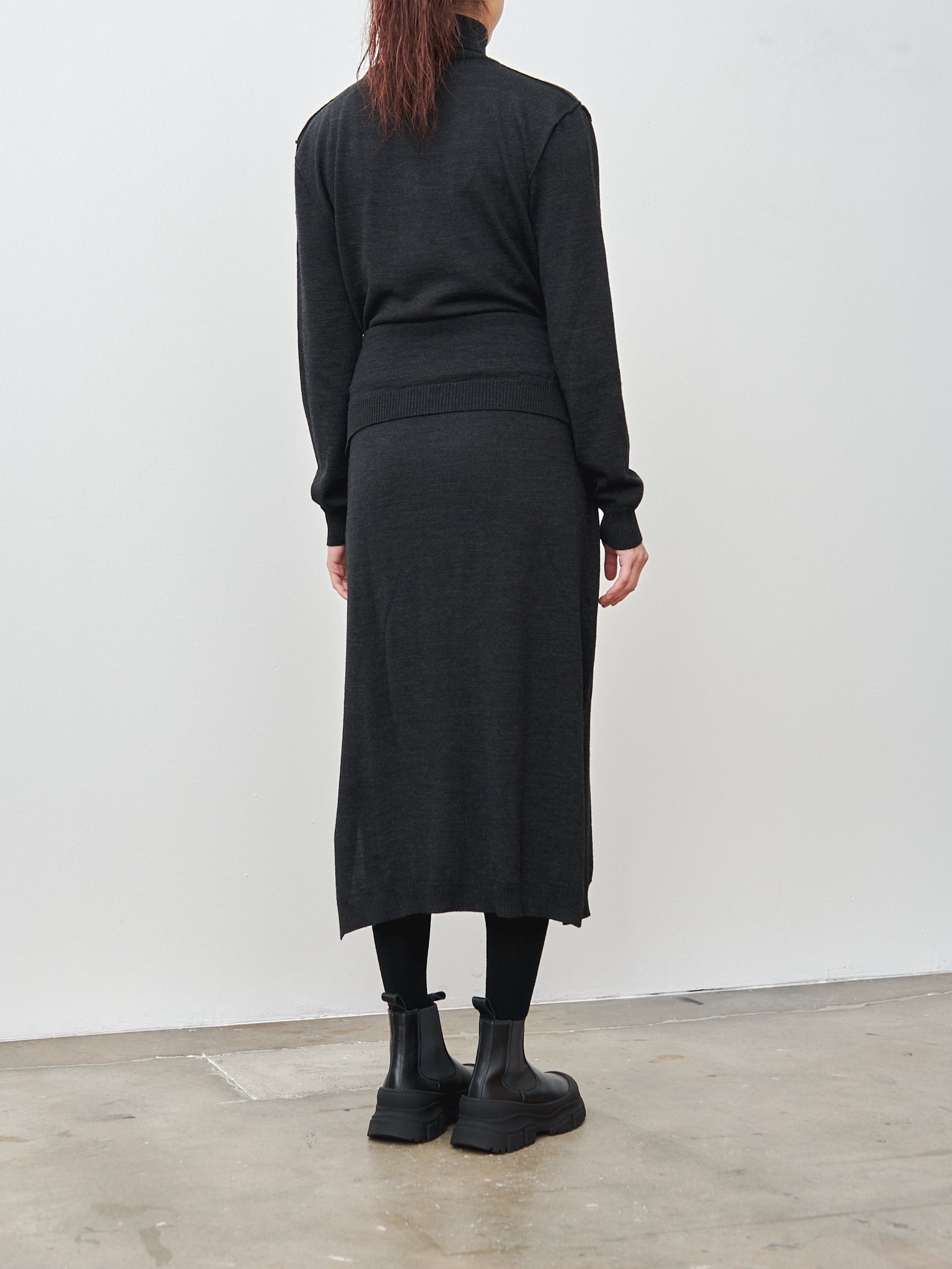 Trompe L'oeil Dress - Anthracite - 3