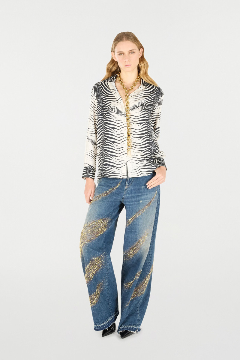 Roberto Cavalli Zebra-Print Silk Shirt outlook