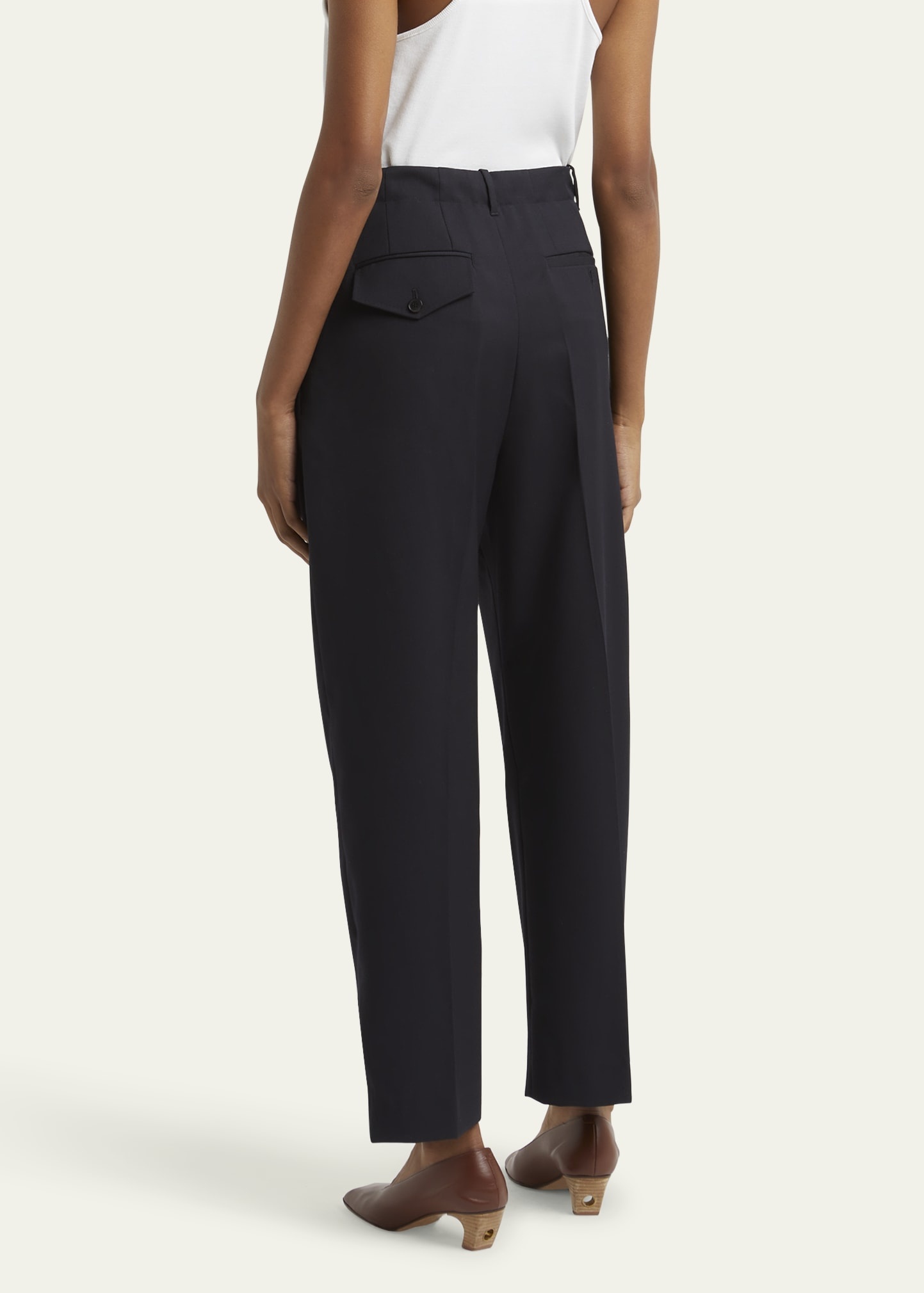 Pleated Wool Gabardine Chino Pants - 3