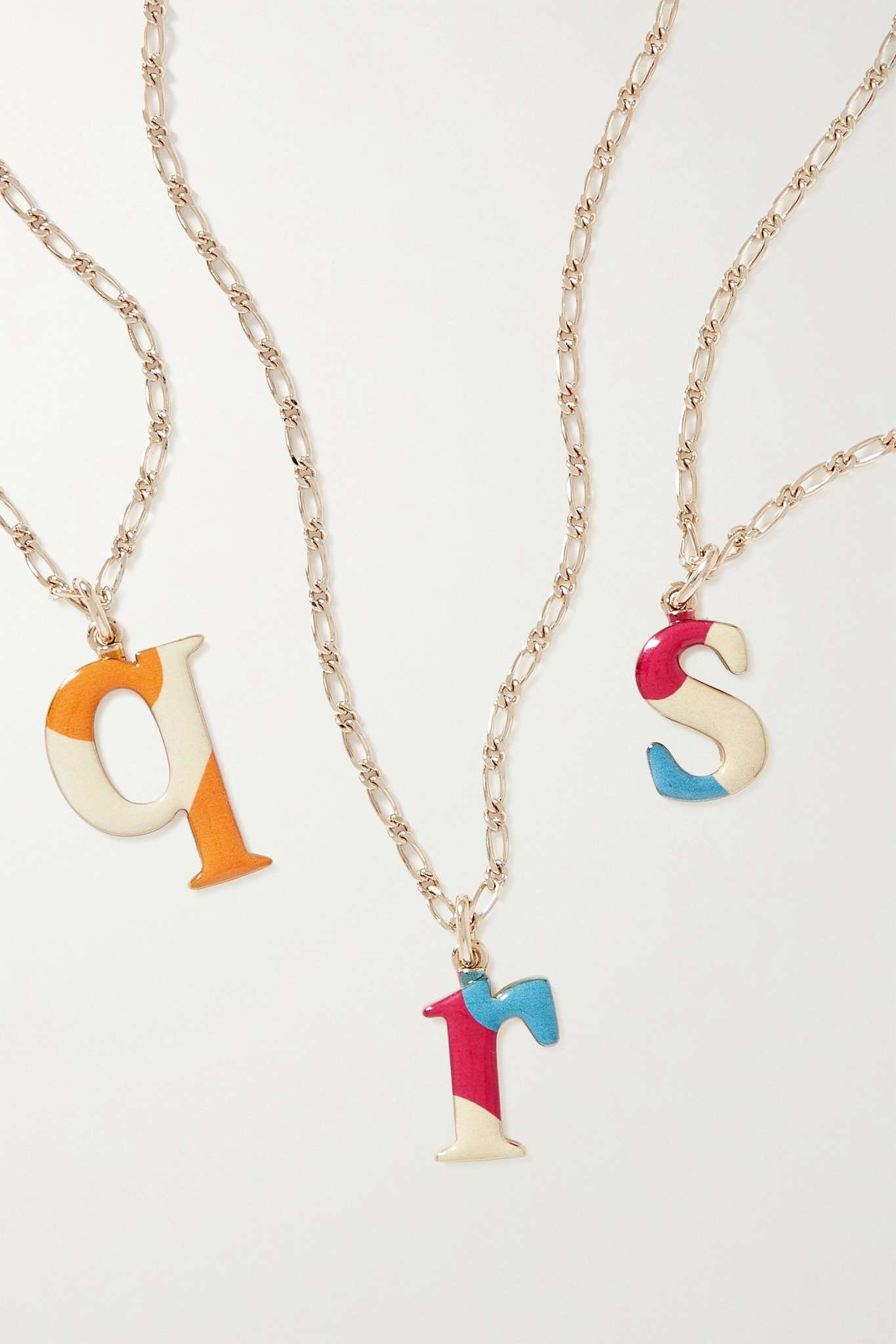 Alphabet gold-tone and enamel necklace - 7