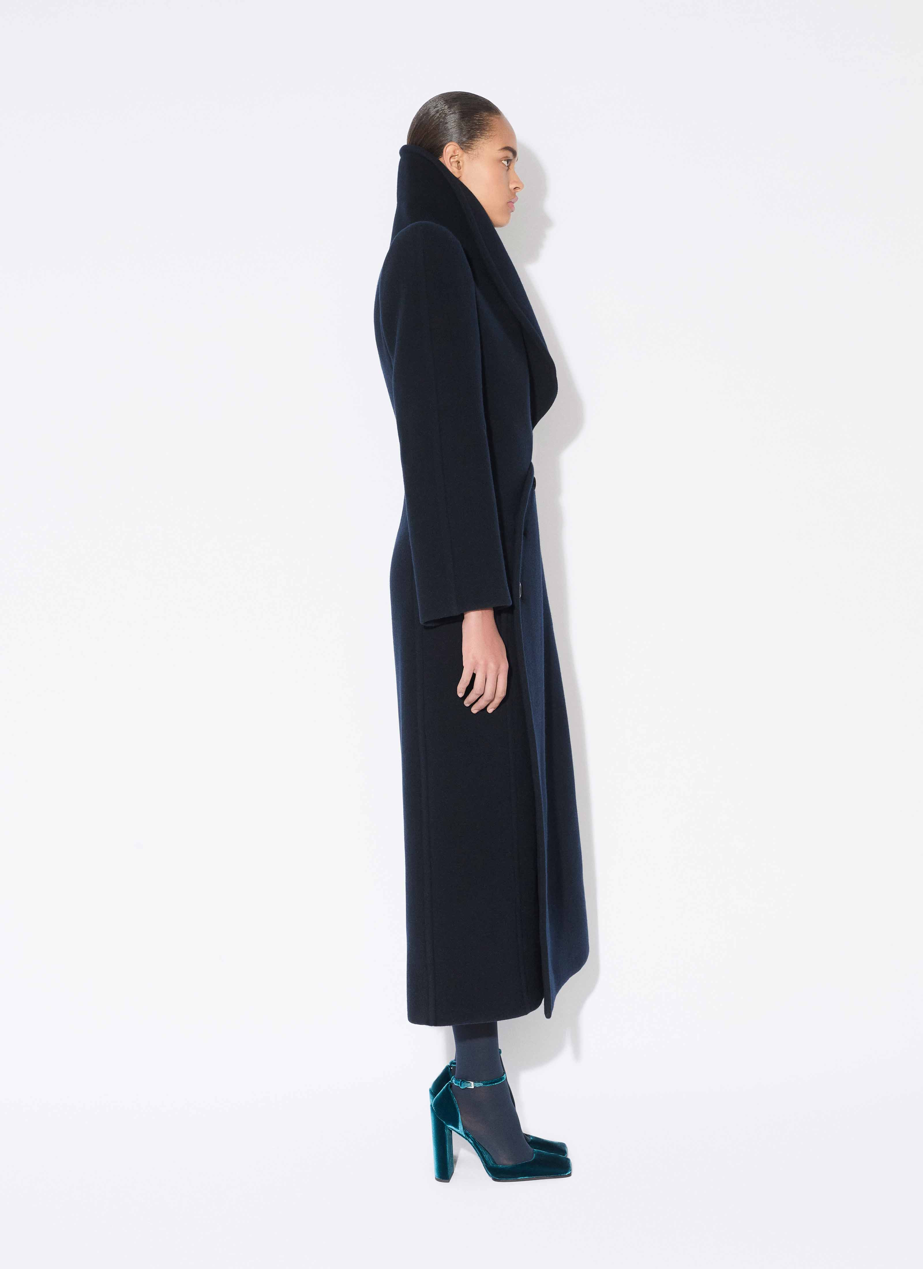 WOOL CURVED COAT - 5