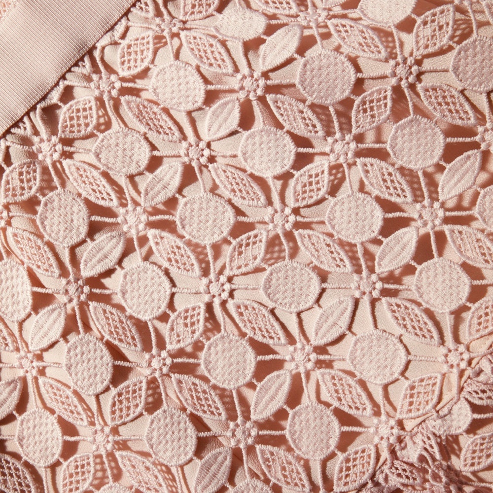 Pink Petal Lace Mini Dress - 5