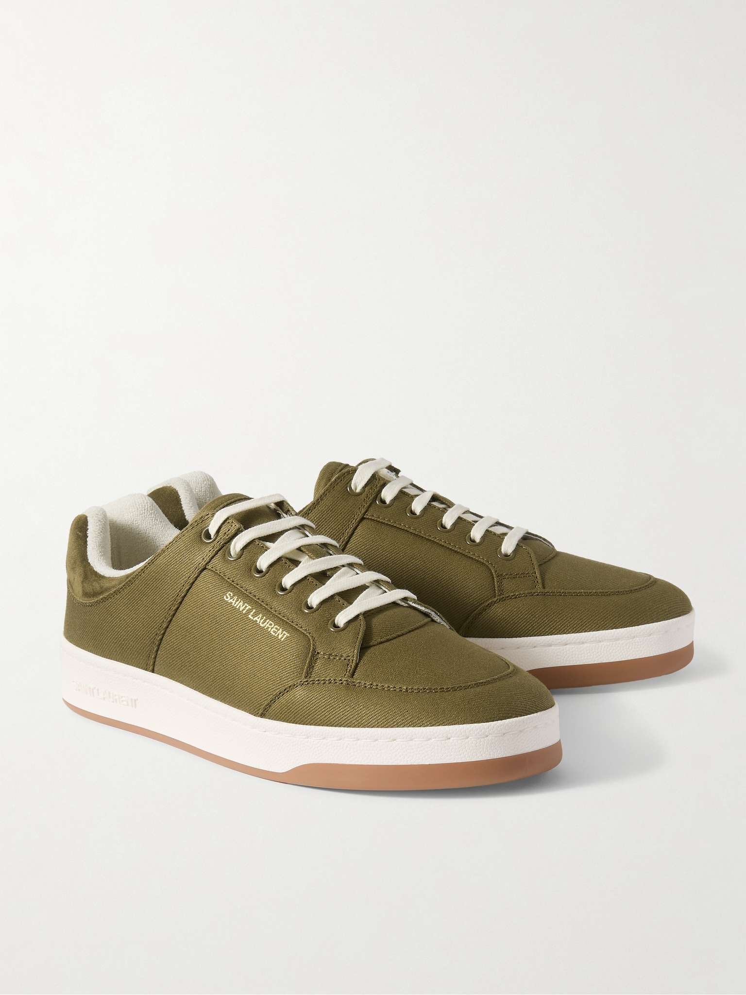 SL61 Suede-Trimmed Canvas Sneakers - 4