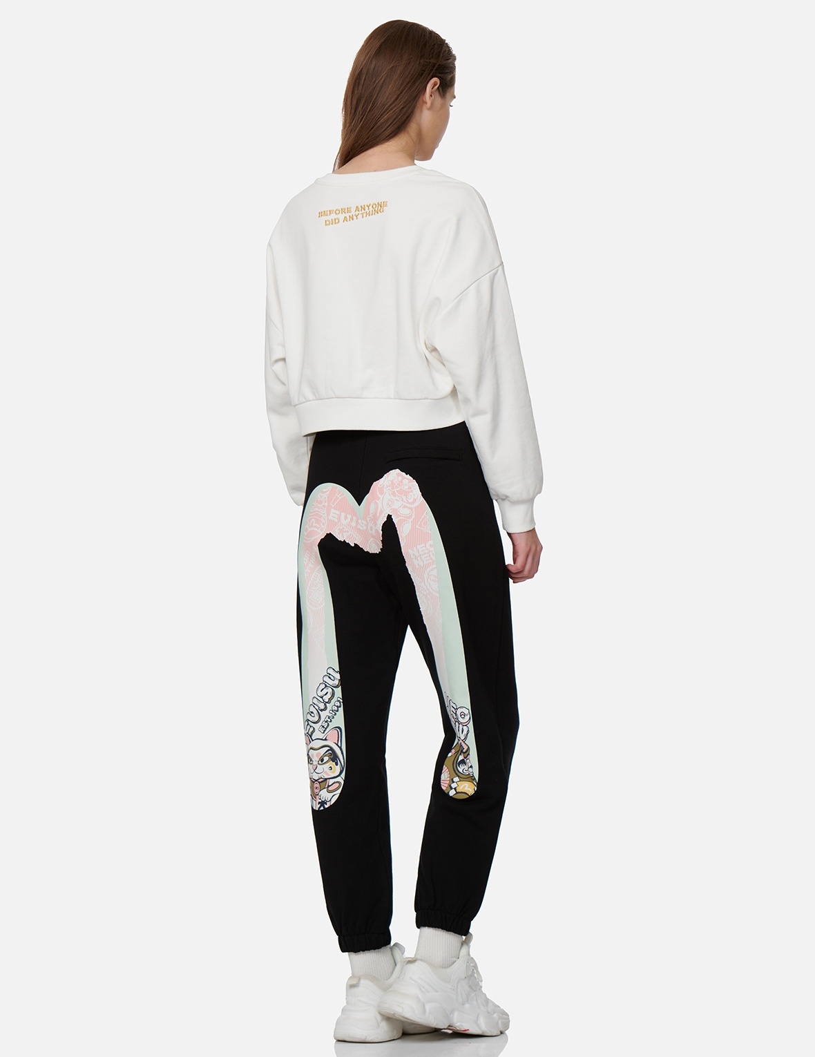 DARUMA AND KAMON EMBROIDERY CROPPED SWEATSHIRT - 4