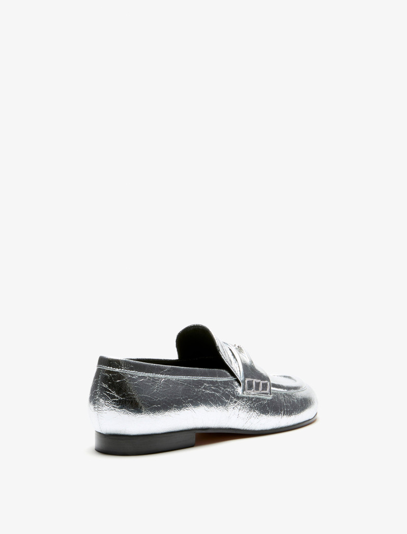 Proenza Schouler Mini Monogram Loafers in Crinkled Metallic outlook