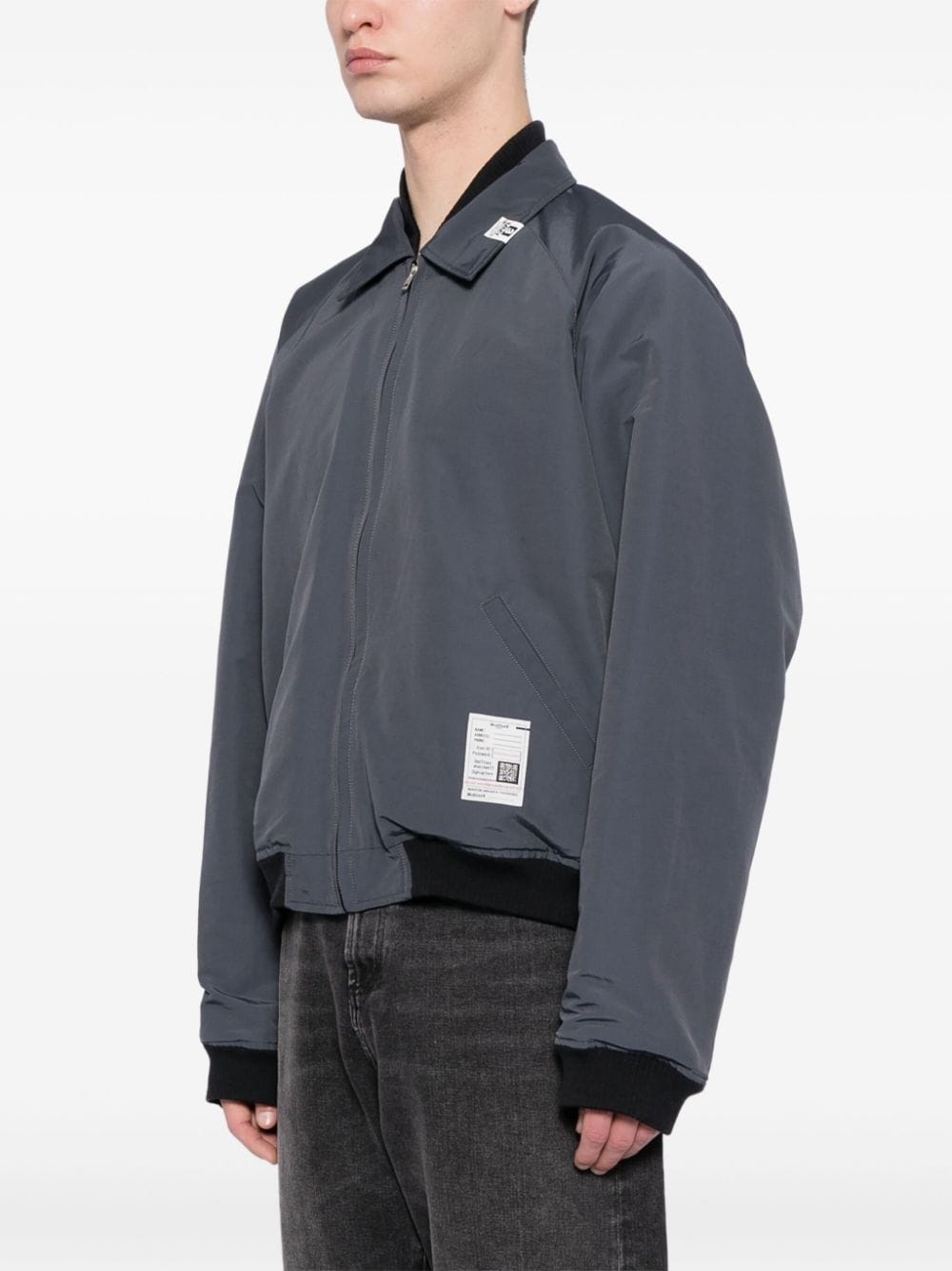 logo-patch cotton-blend bomber jacket - 3
