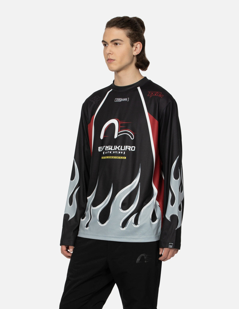 Chrome Fire and Multi-Logo Regular Fit Long-Sleeve Racing T-Shirt 7