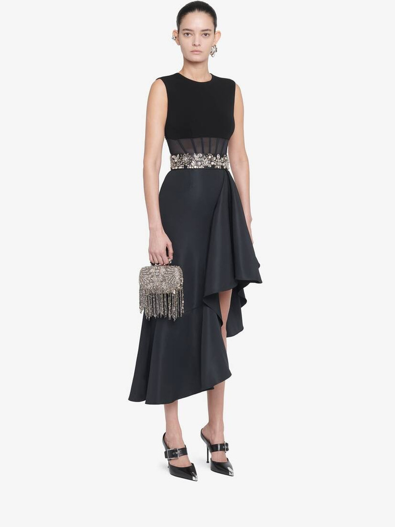 Women's Exploded Victorian Jewel Knuckle Clutch in Silver 2