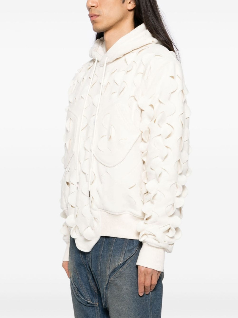 laser-slashed fleece hoodie 3