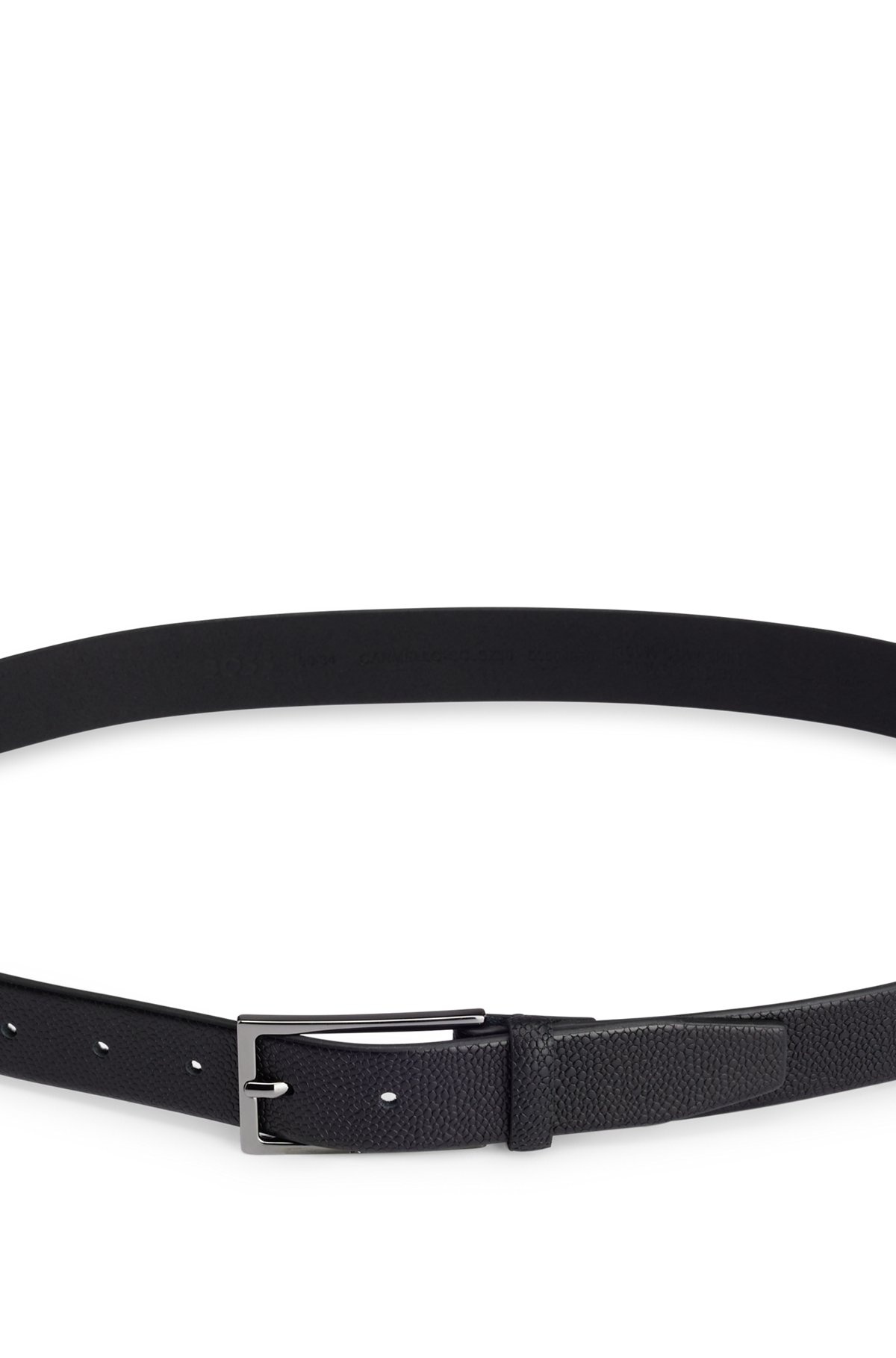 TEXTURED-LEATHER BELT WITH LOGO-ENGRAVED BUCKLE - 5