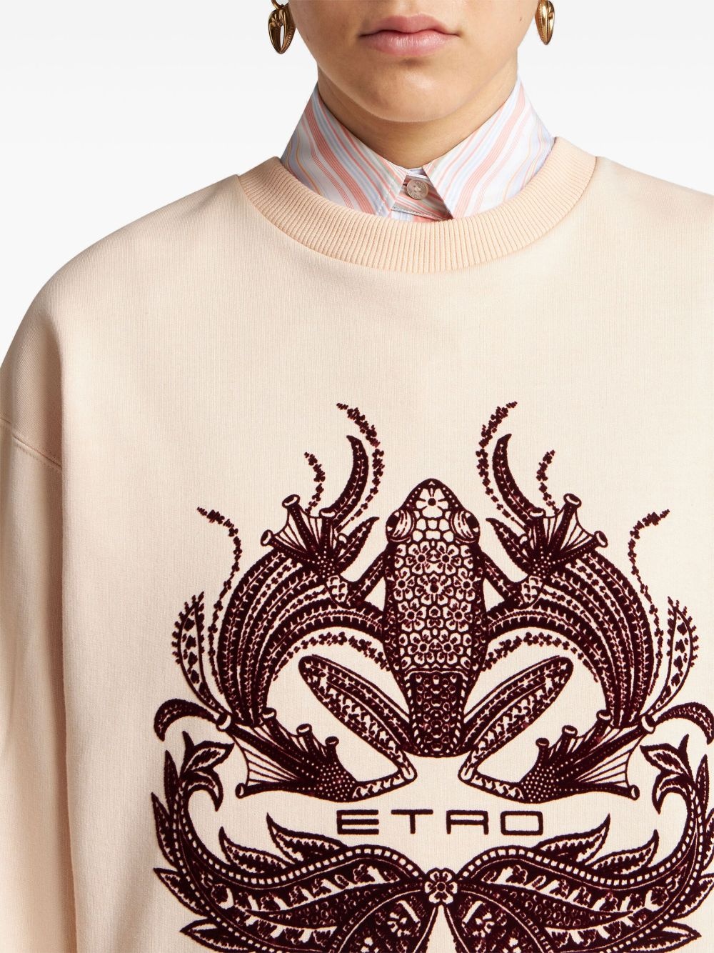 flocked-print sweatshirt - 4