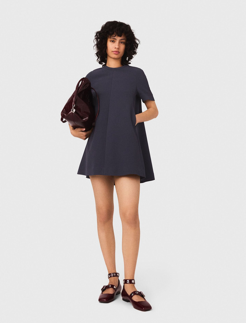 maje Heavy crepe trapeze dress outlook