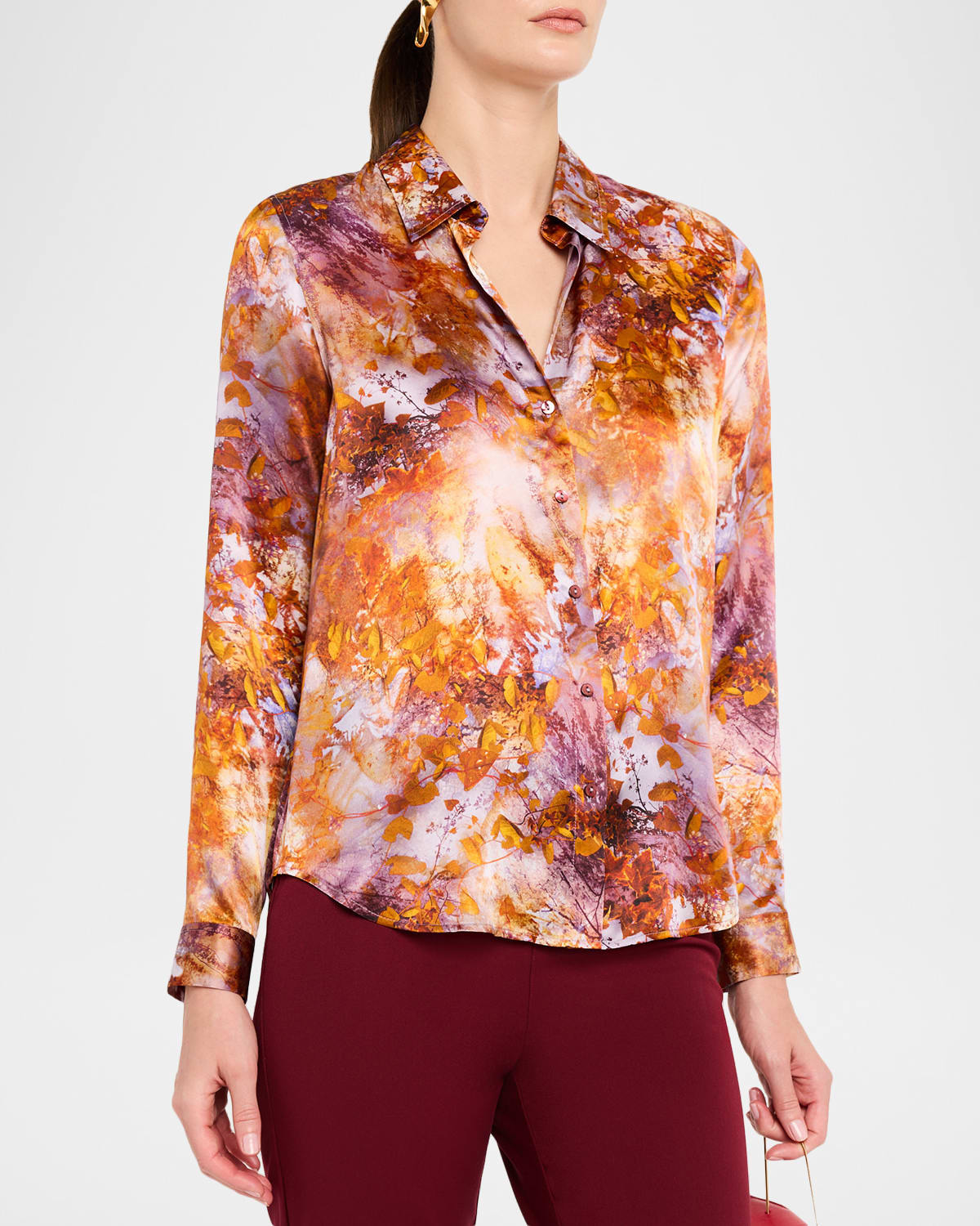 Tyler Silk Button-Front Blouse - 4