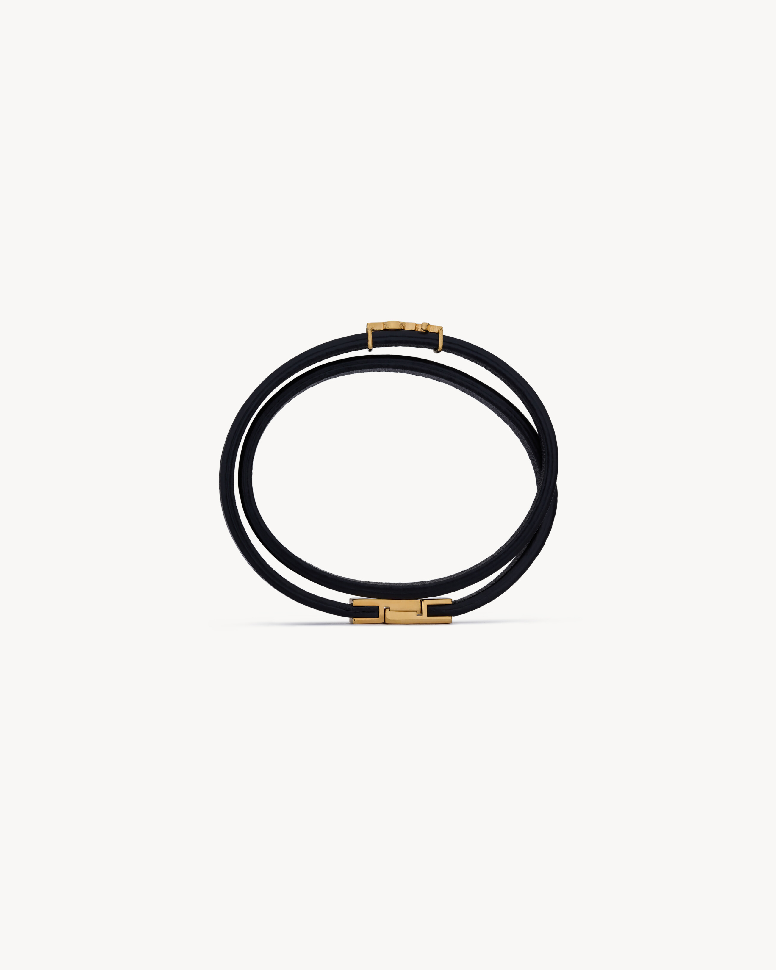 opyum double wrap bracelet in leather and metal - 3