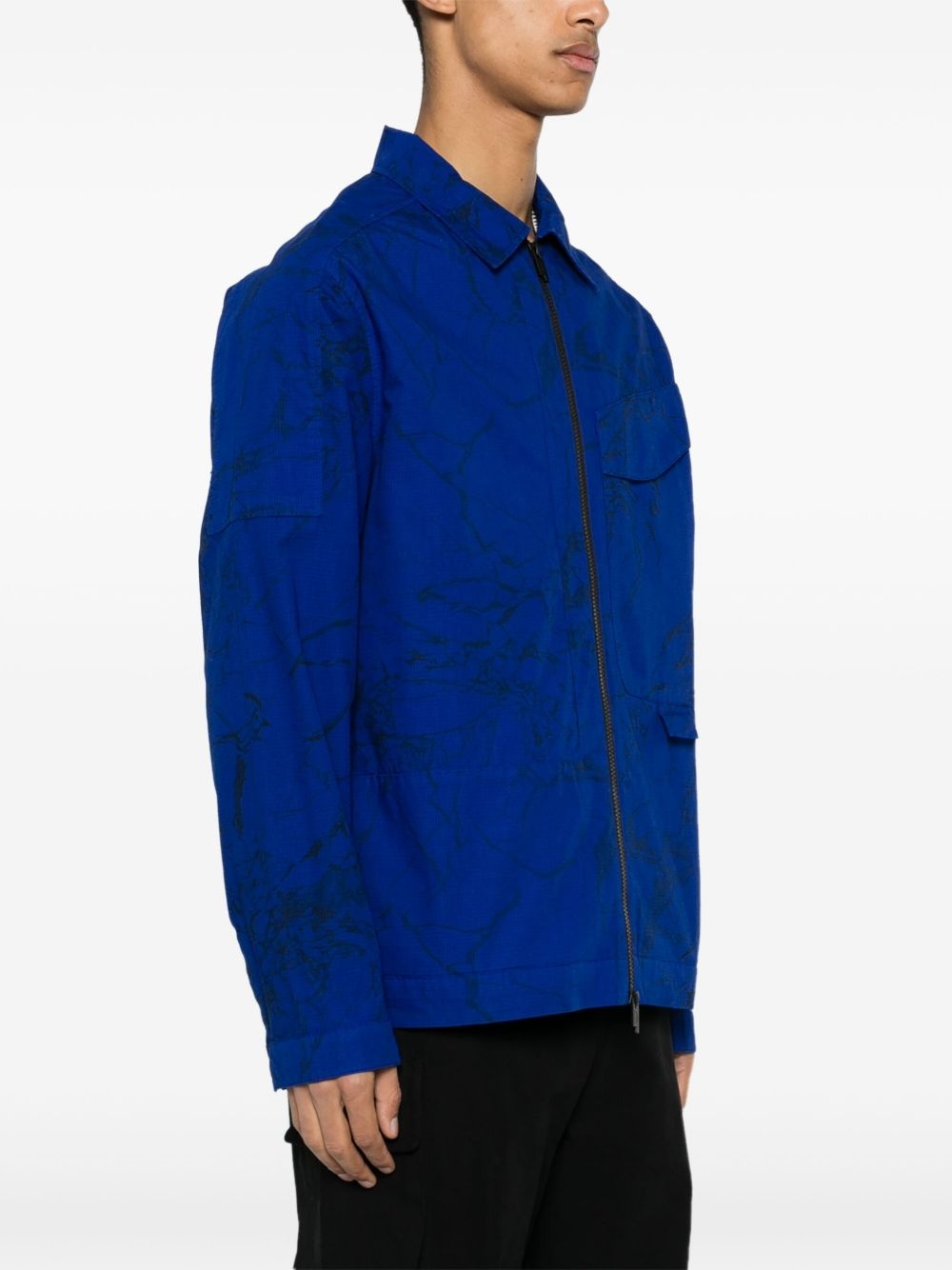 overdye "Volt Blue" zip overshirt - 3