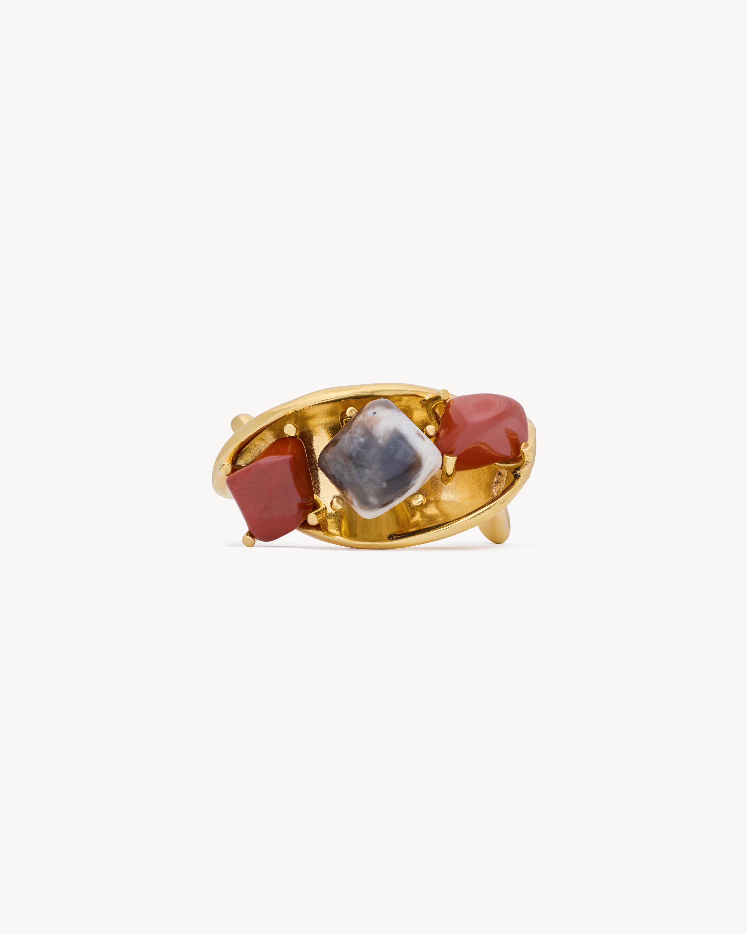 TWIST CUFF IN JASPER, DALMATIAN JASPER, AND METAL - 4