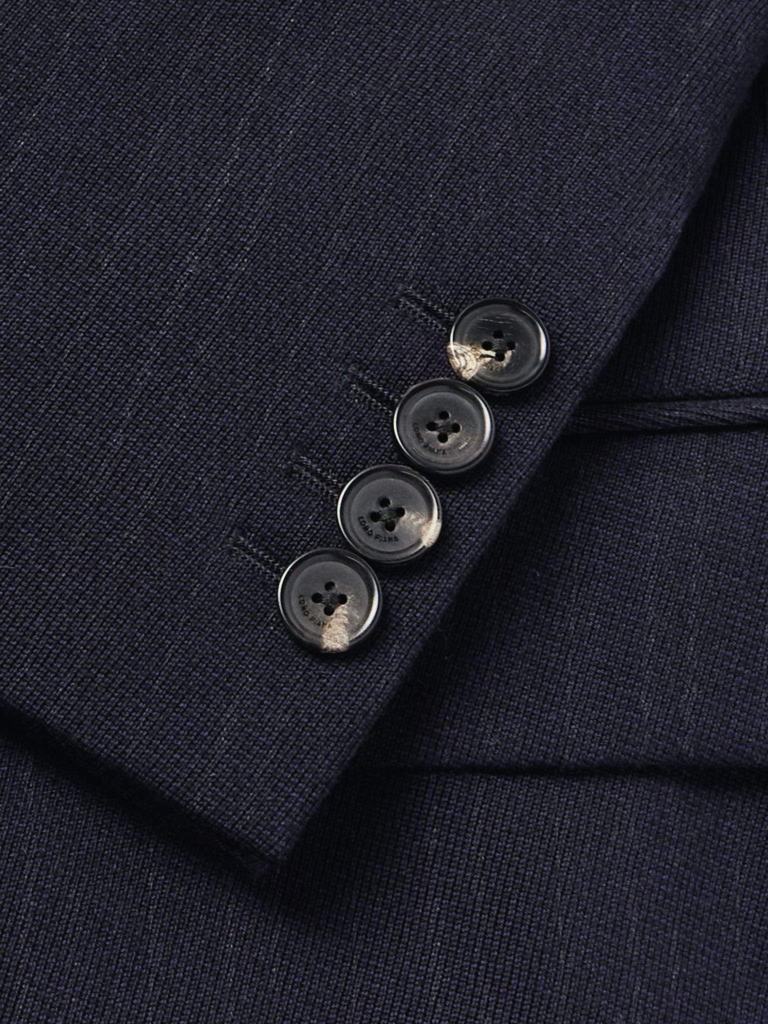 International Pinstriped Virgin Wool Suit Navy - 5