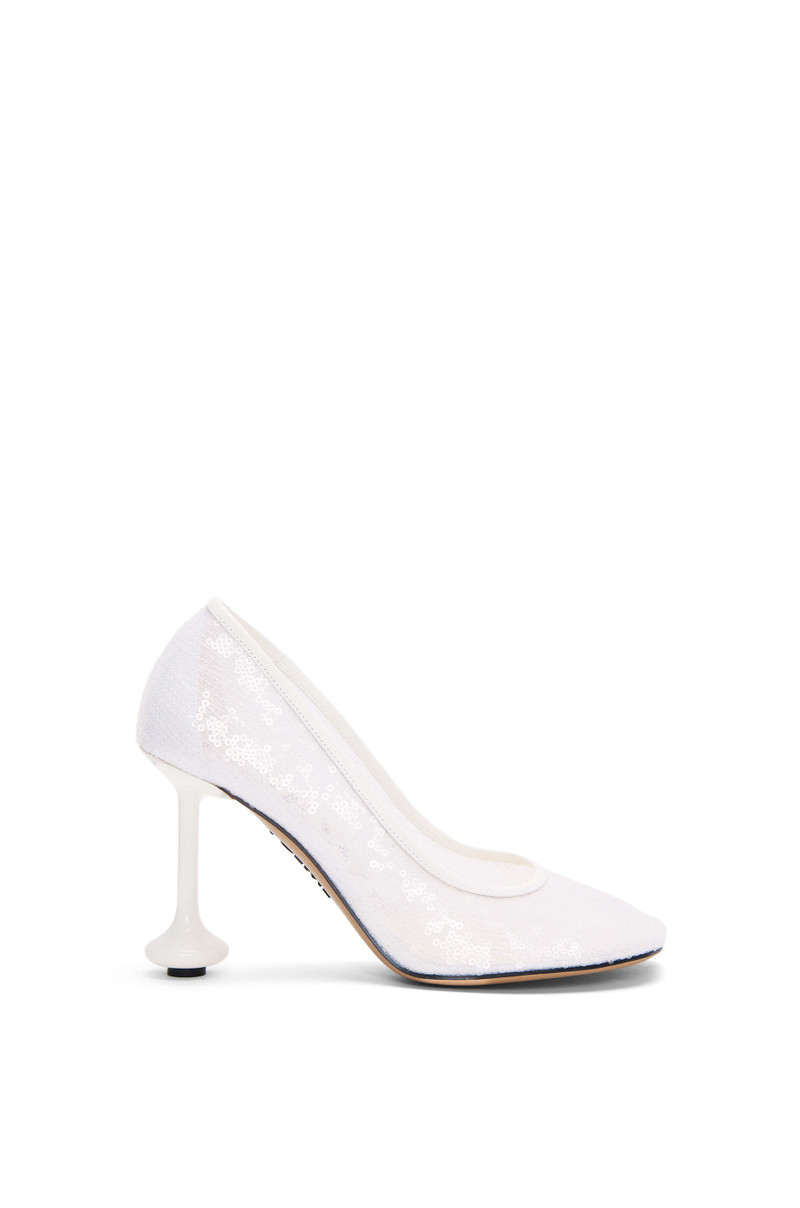 Toy pump in mesh and allover sequins 1