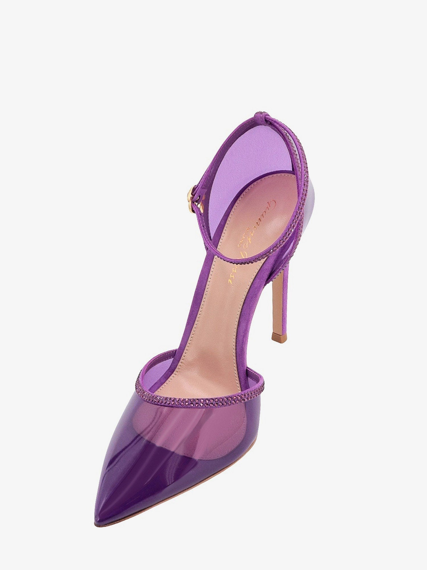 Gianvito Rossi Pvc Décolleté With Rhinestone Profiles - 4