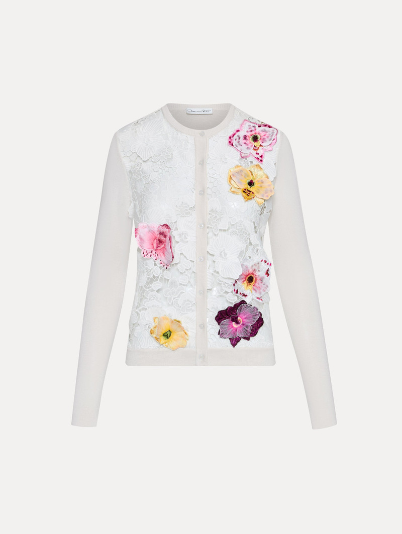 ORCHID THREADWORK INSET CARDIGAN - 1