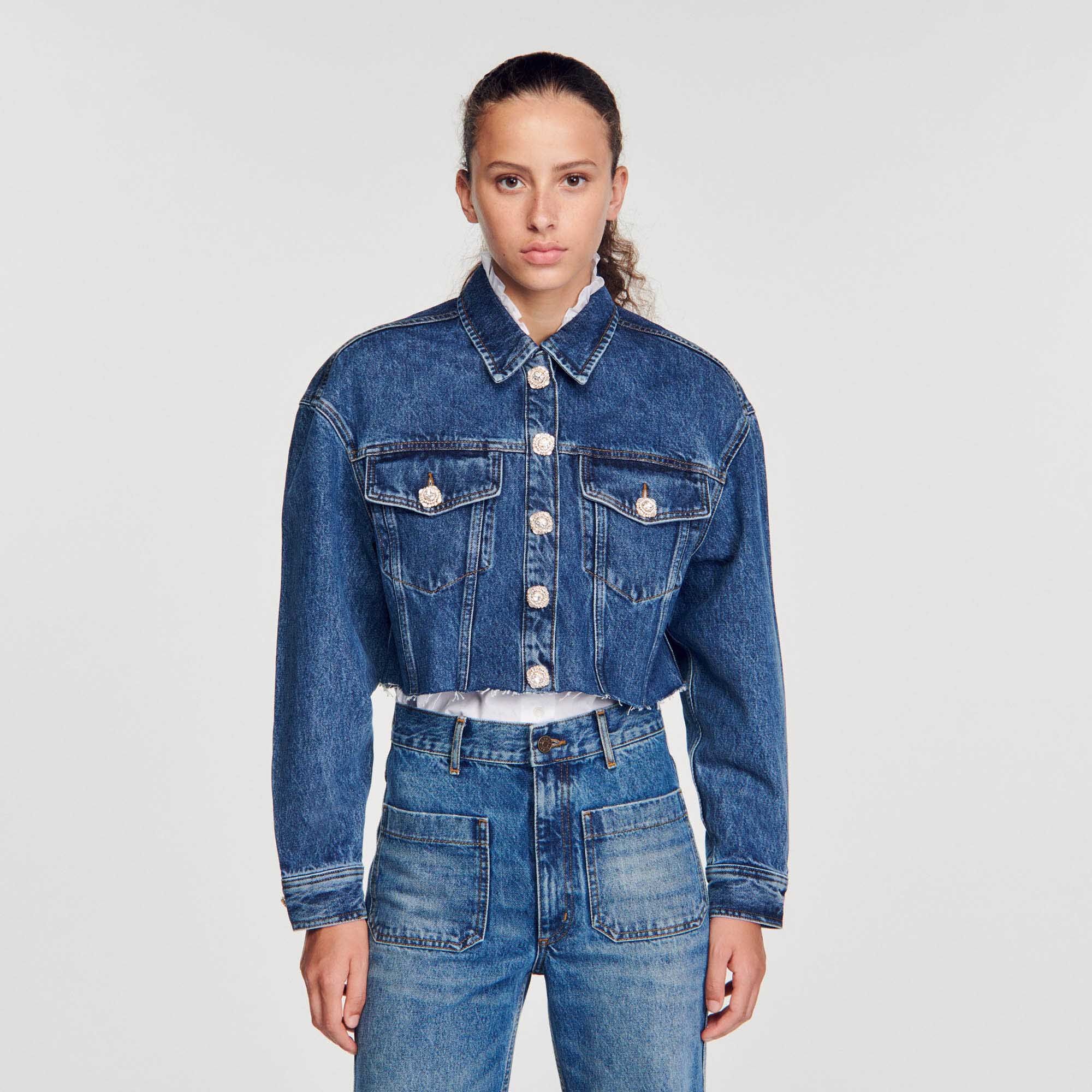 CROPPED DENIM JACKET - 5