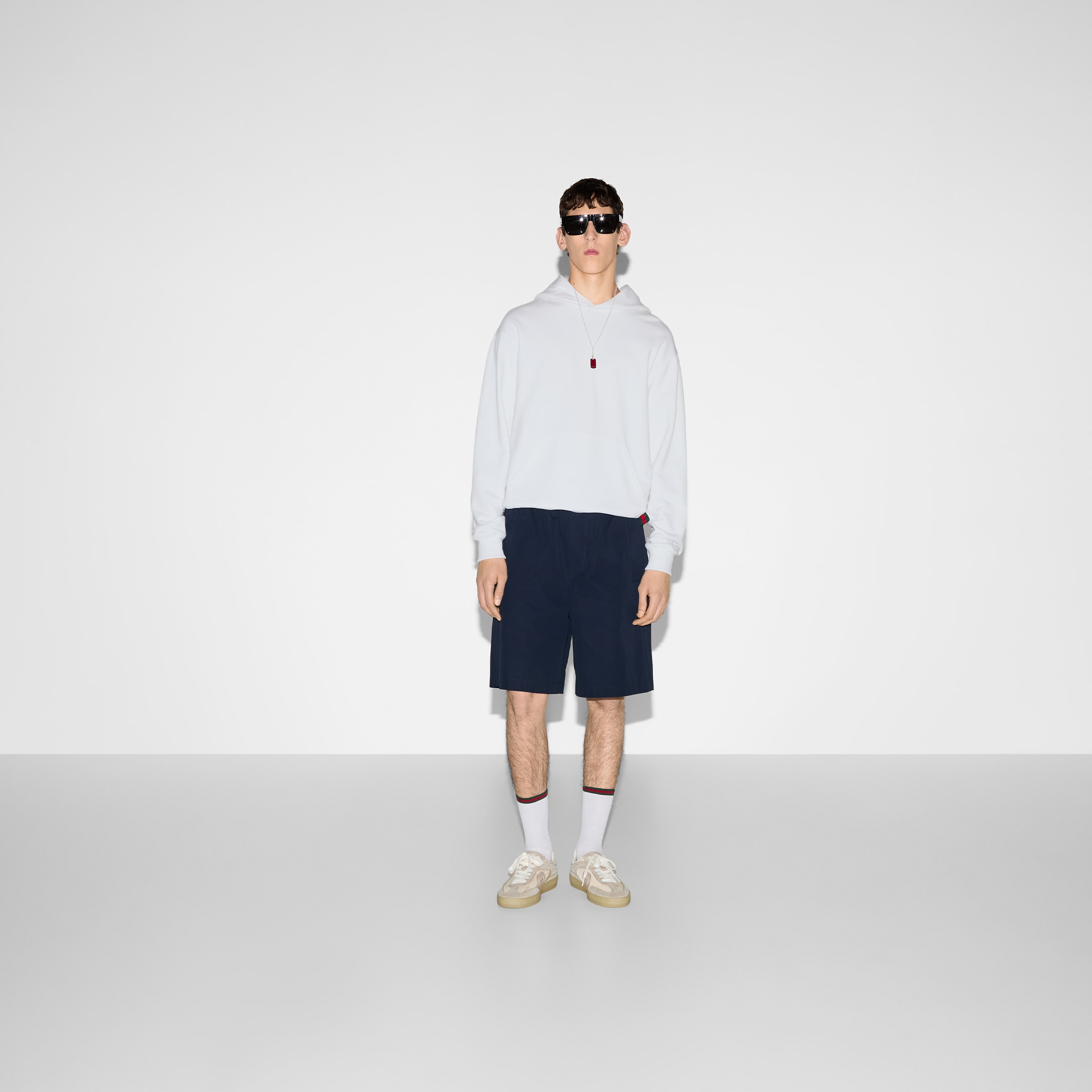 Cotton jersey sweatshirt with Web - 2