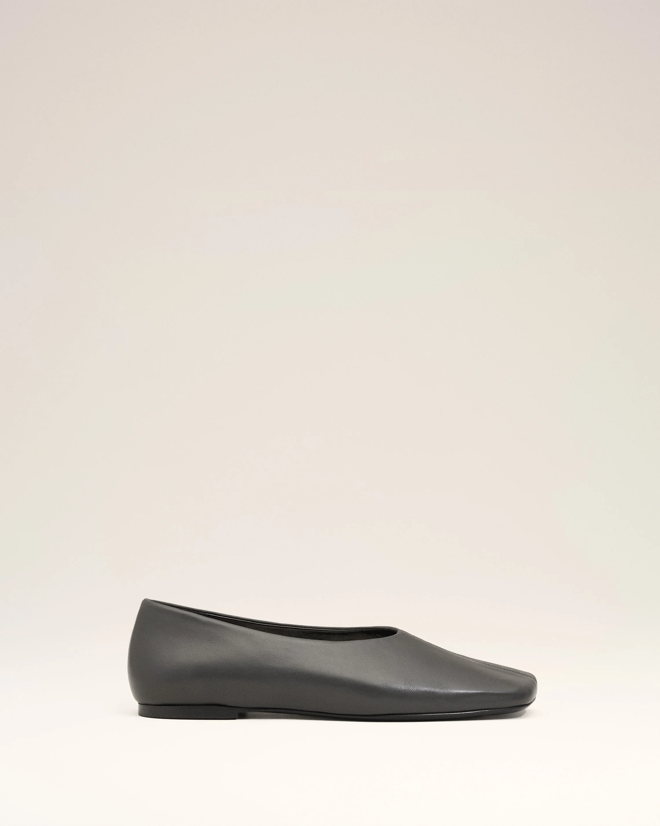 BLACK LEATHER BICOLOR BALLERINAS - 1