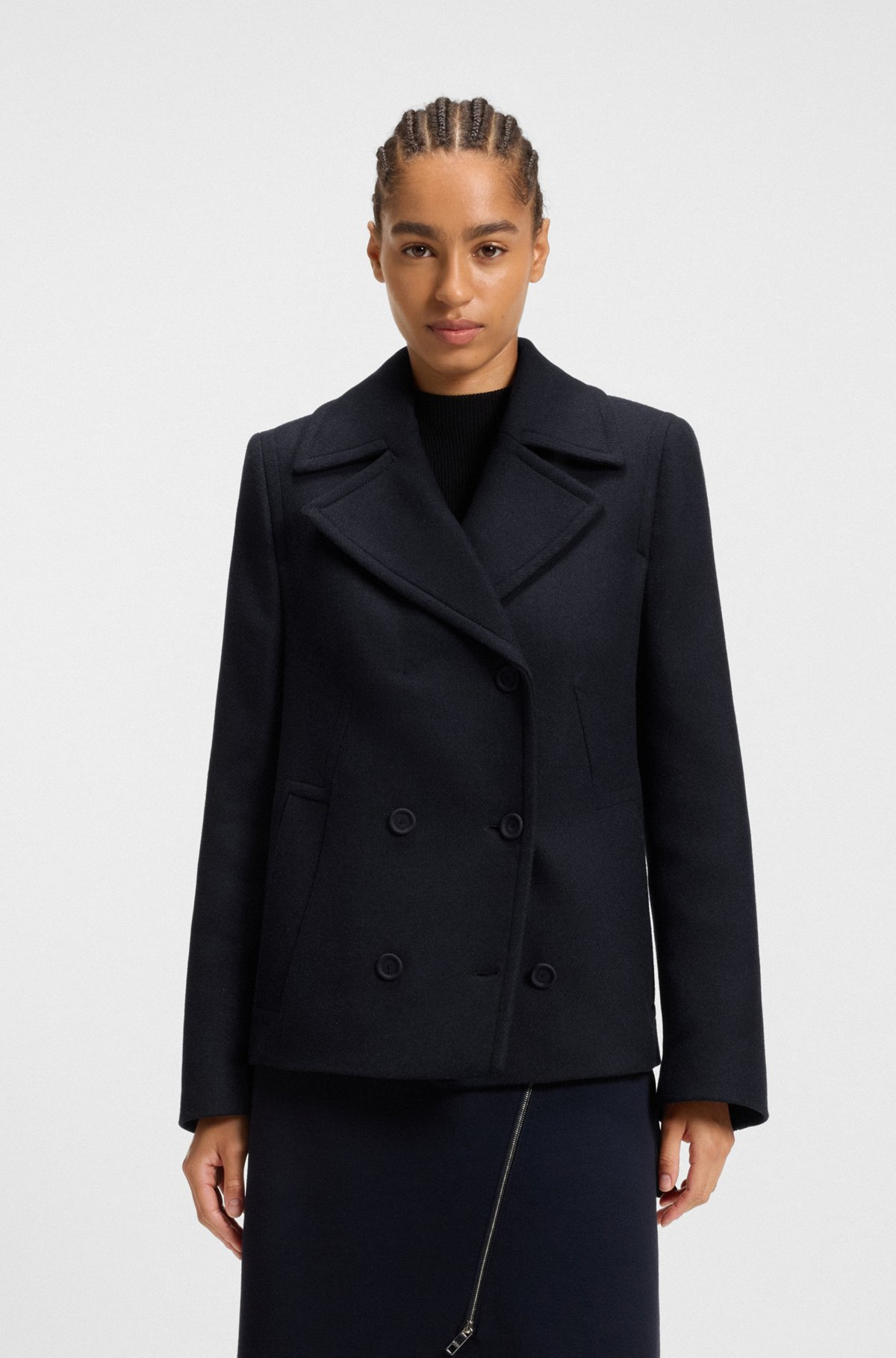 REGULAR-FIT PEA COAT IN A WOOL BLEND - 2