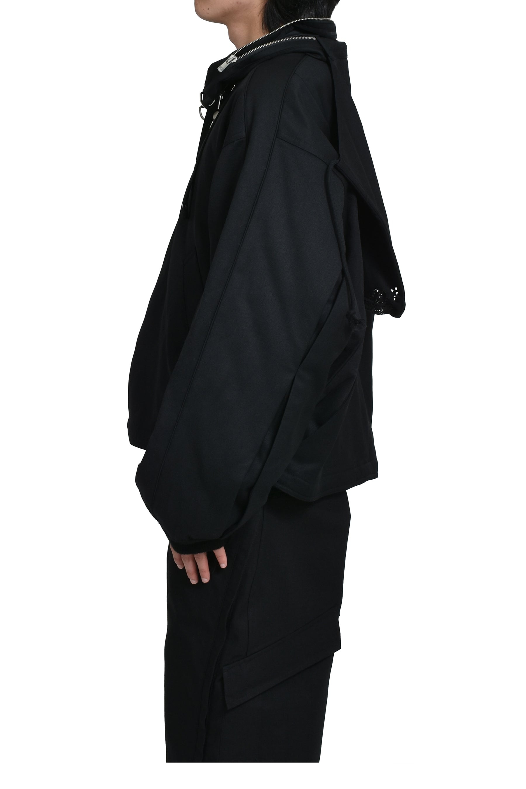 REIA HOODED PARACHUTE JACKET / BLK - 5