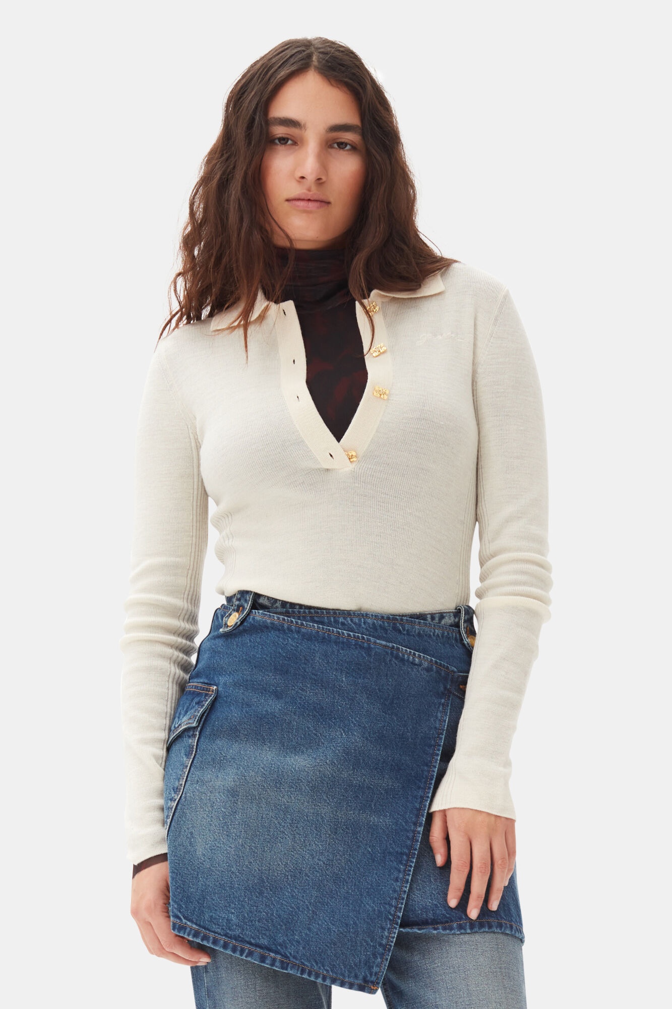 OFF-WHITE KNITTED POLO SHIRT - 2