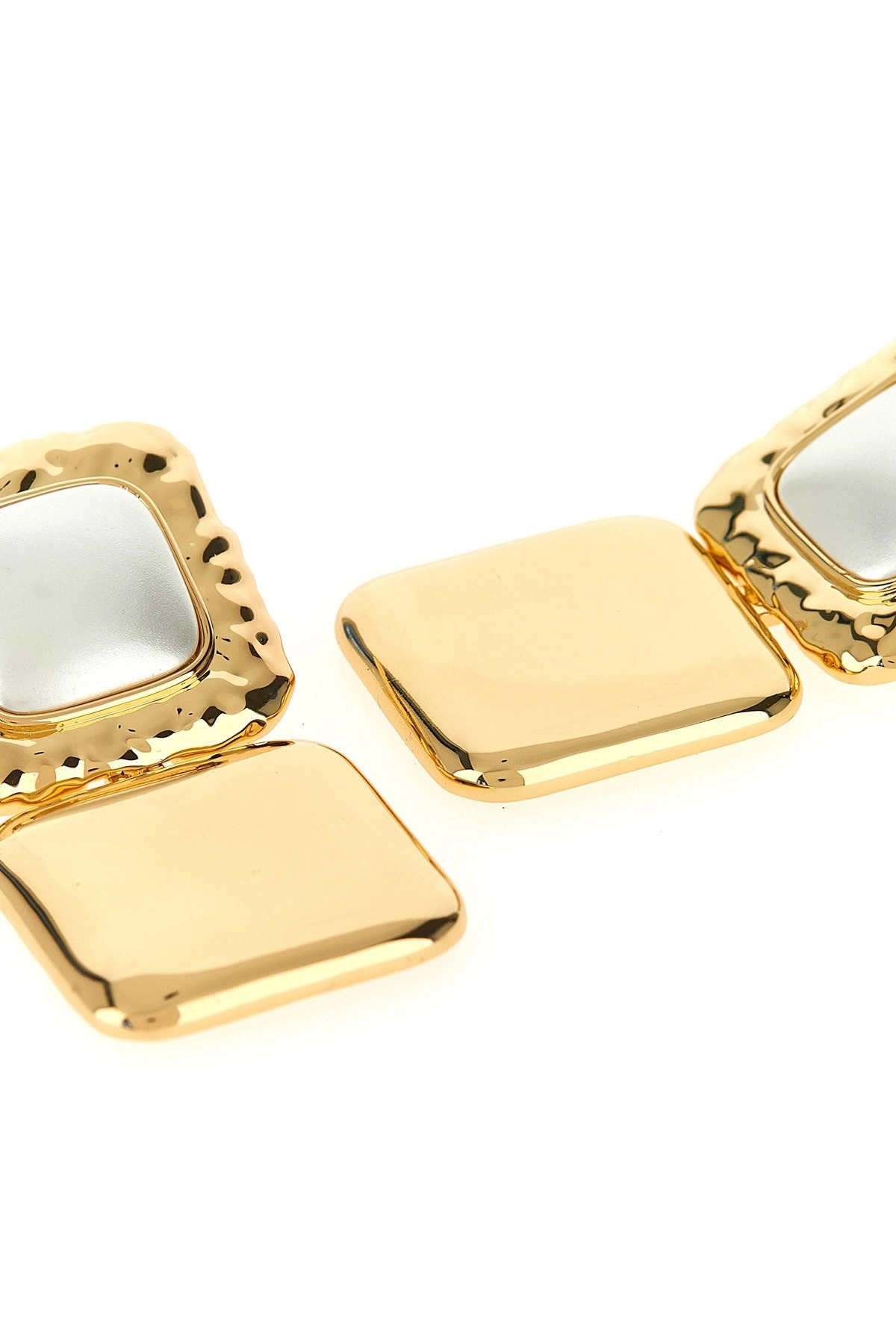 'Mottled Gold Pearl Tiered' earrings - 3