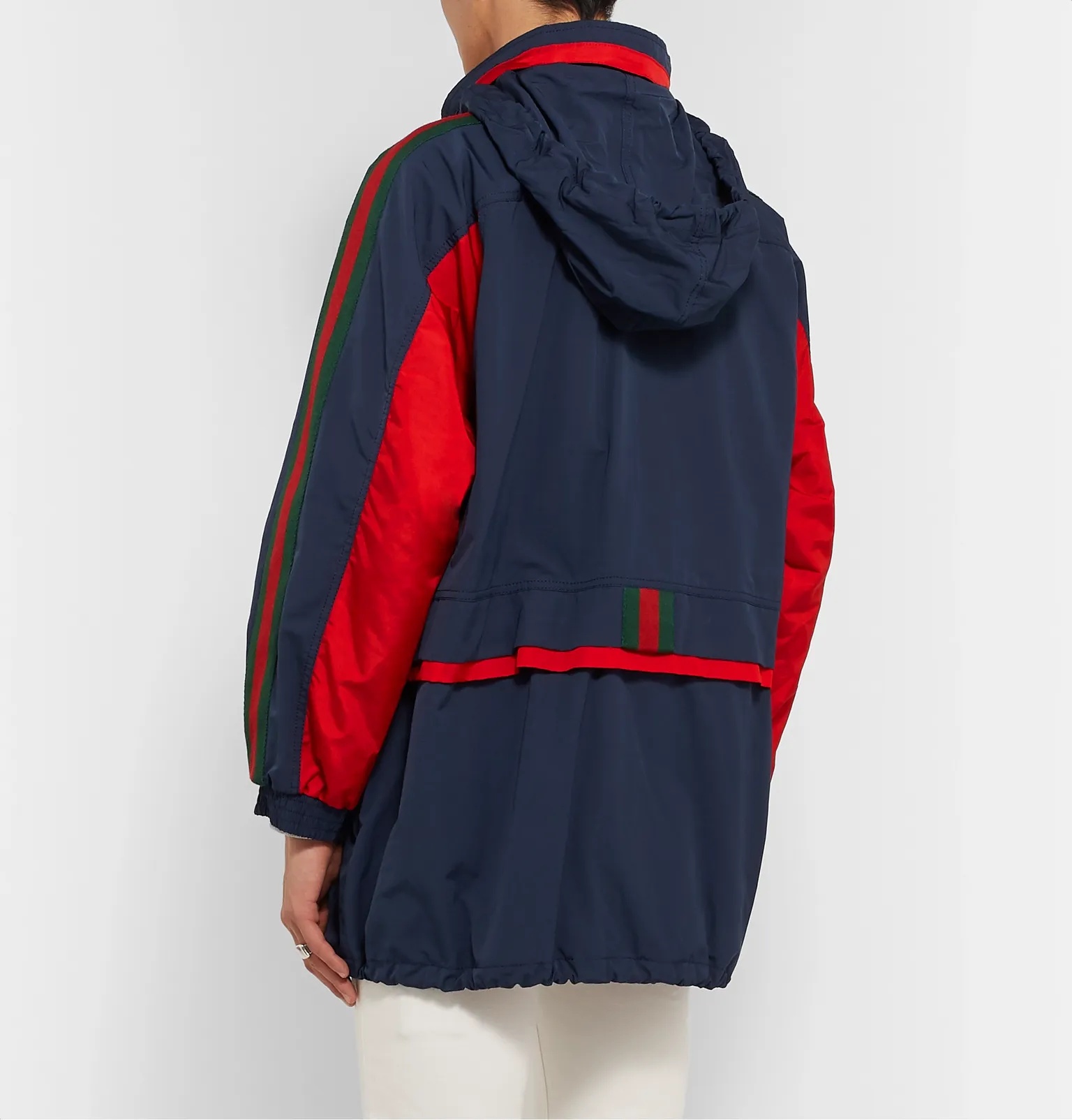 Webbing-Trimmed Colour-Block Coated-Canvas Jacket - 5