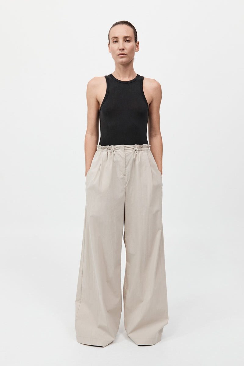 ST. AGNI Petit Paperbag Waist Pants - Creme outlook