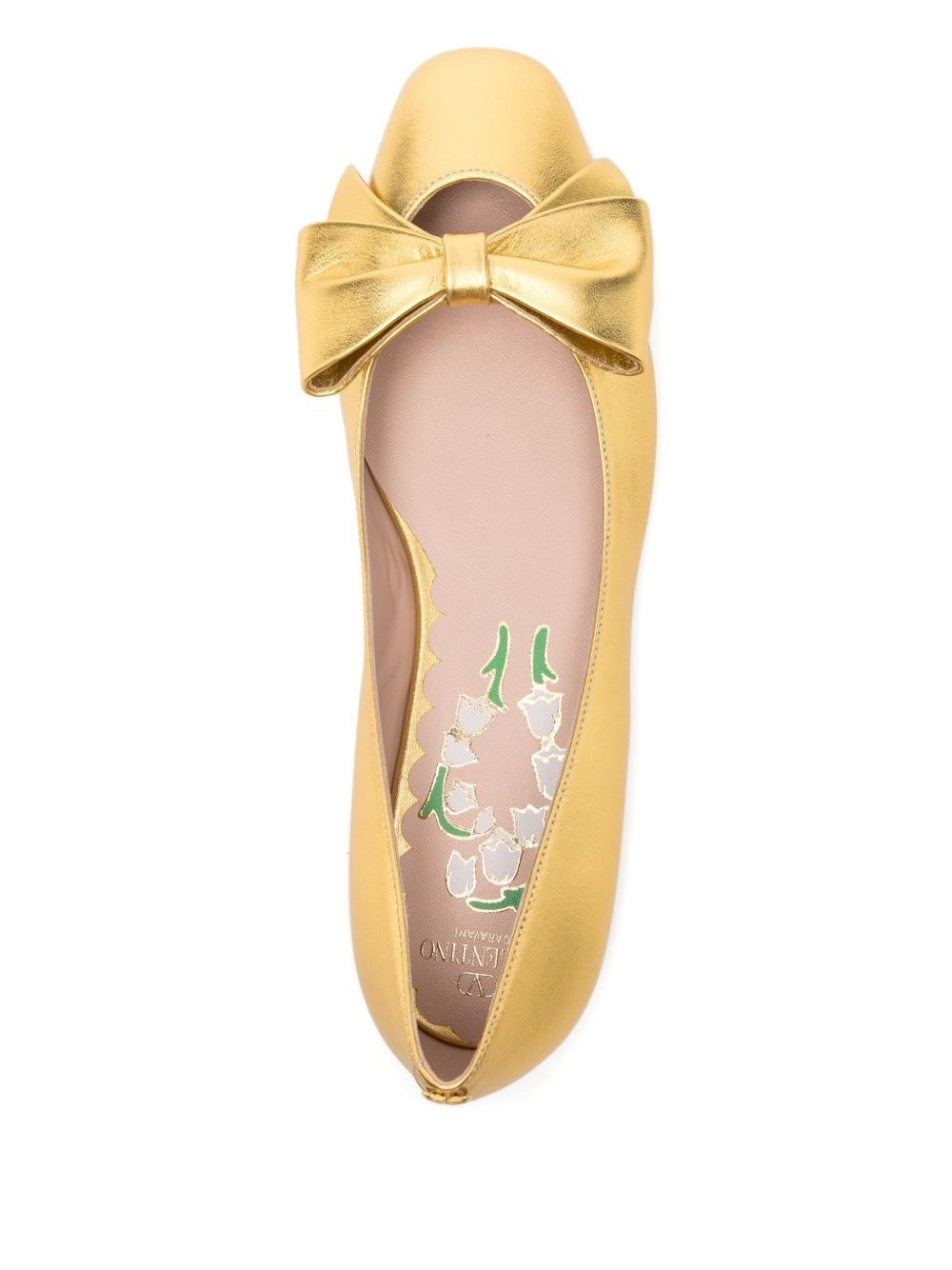 bow-embellished leather ballet flats - 4