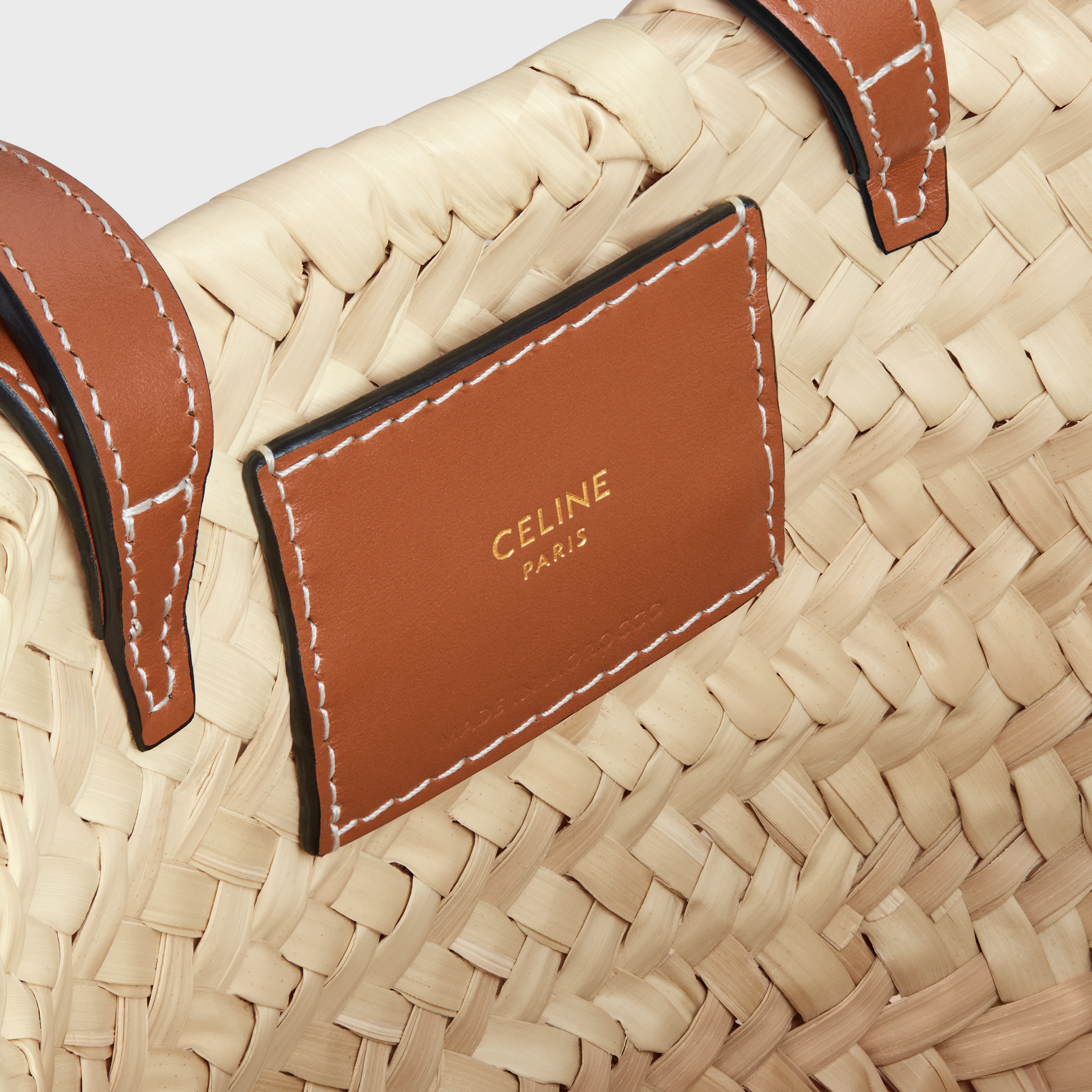 NANO TRIOMPHE PANIER in PALM LEAVES and CALFSKIN 4