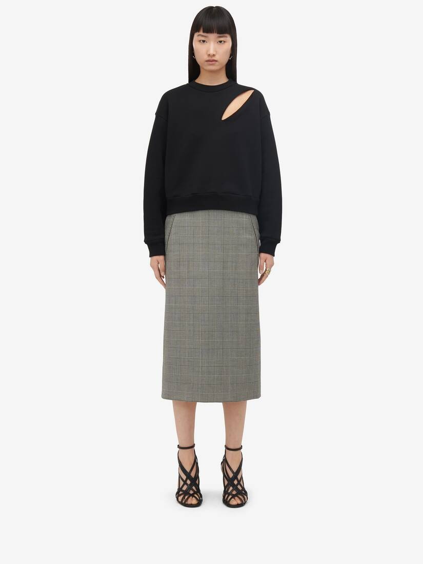 Women's Slashed Sweatshirt in Black - 3