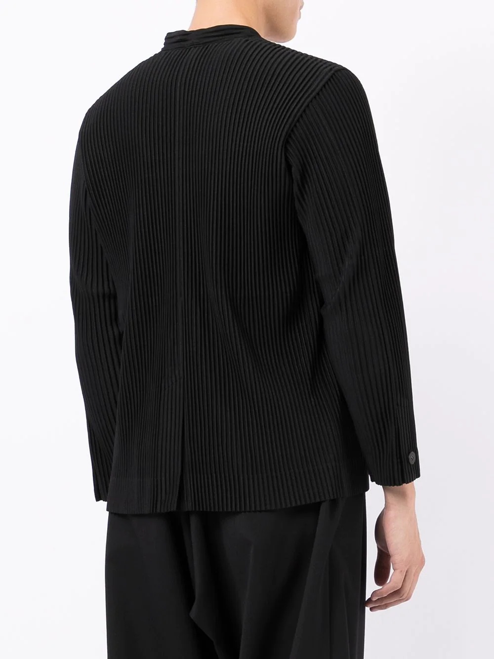 plissé V-neck jacket - 4