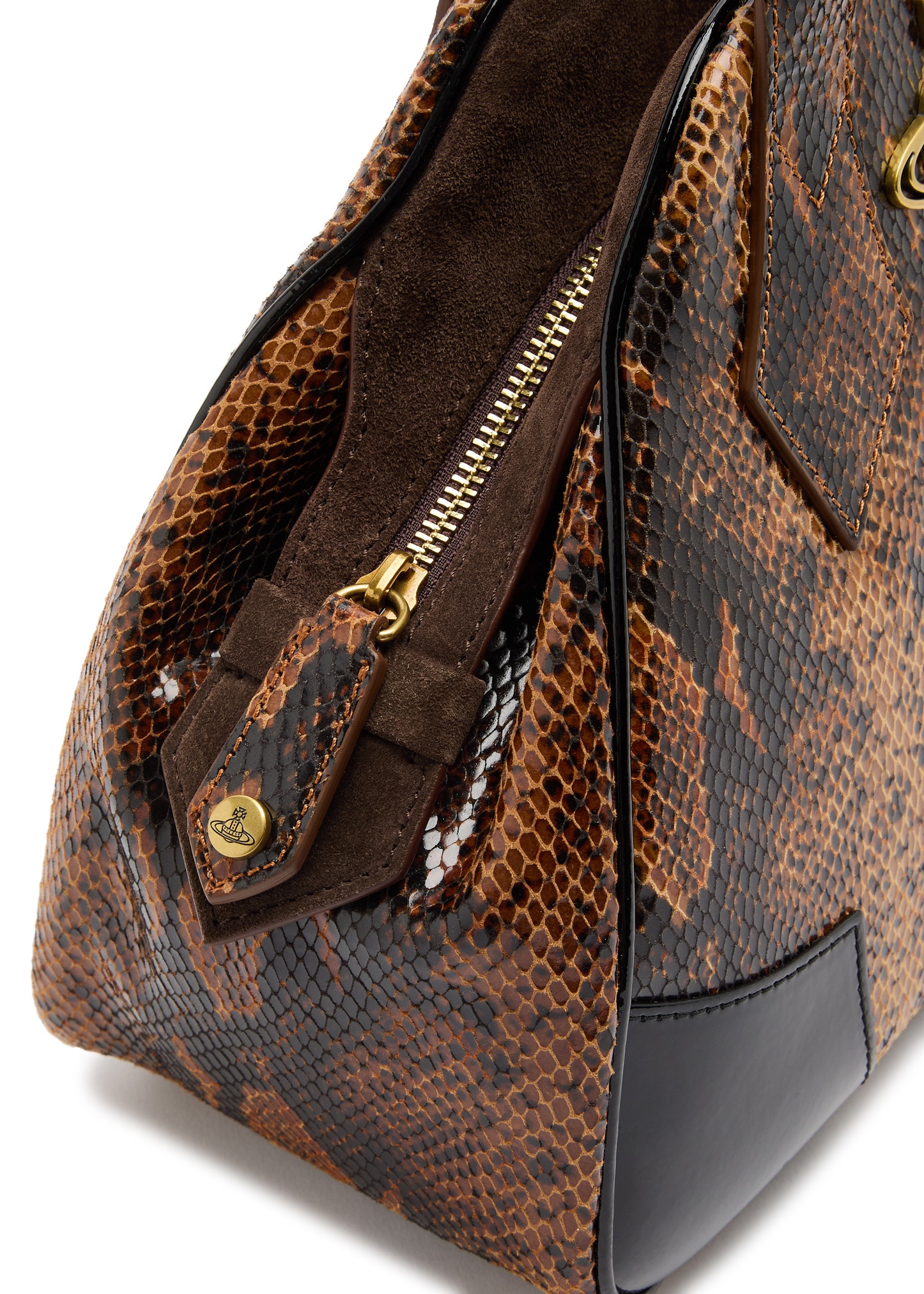 Yasmine medium python-effect leather top handle bag - 3