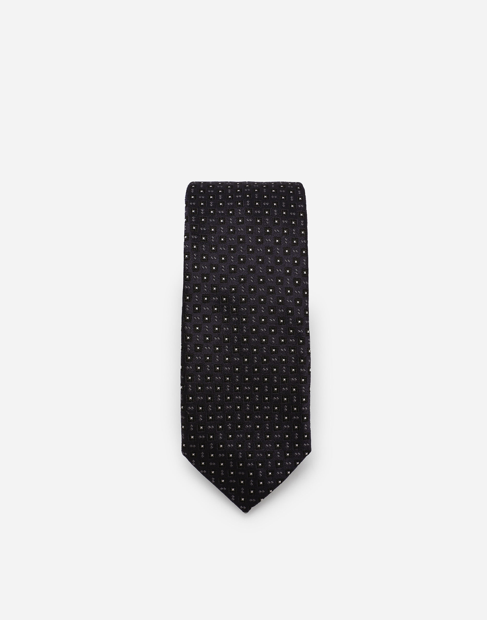 Silk jacquard tie with DG logo - 2