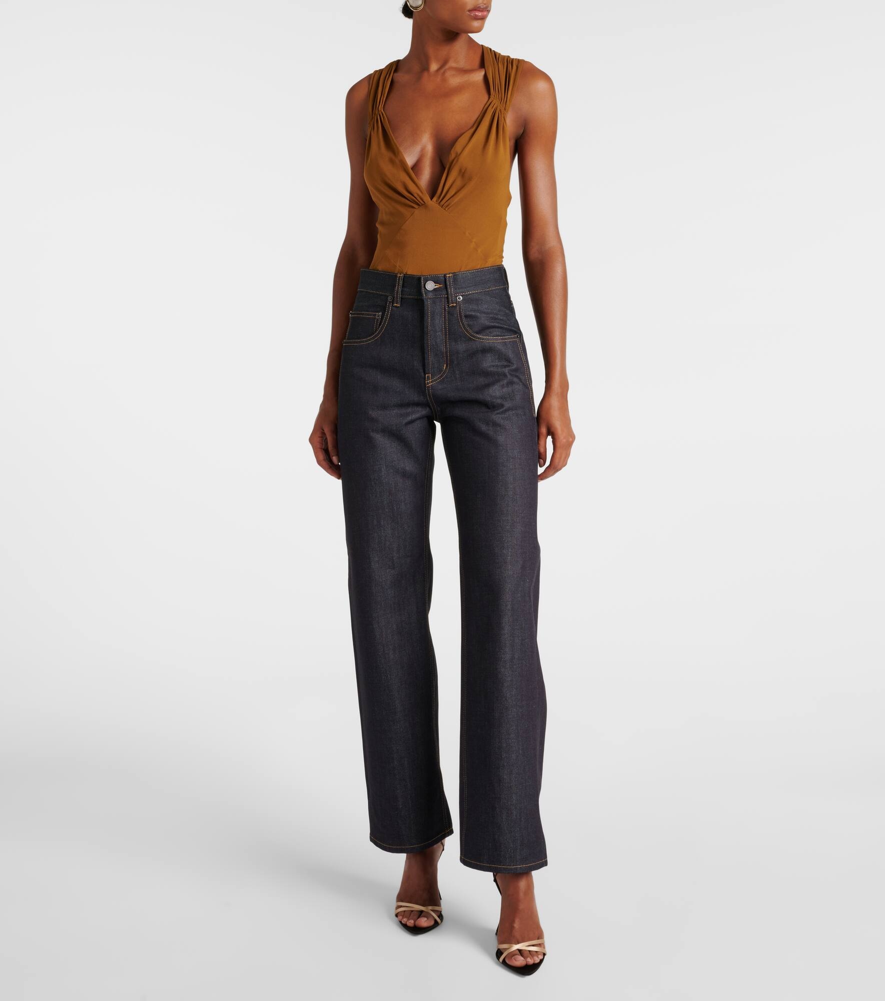 Mid-rise straight jeans - 7