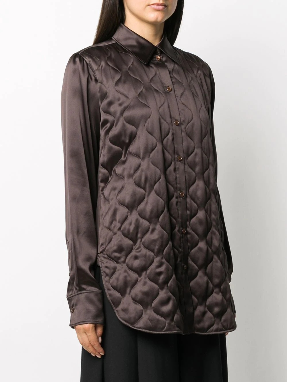 quilted longline shirt - 3