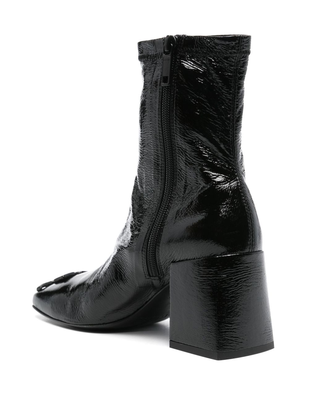 logo-appliqué patent leather boots - 3