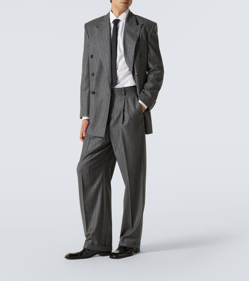 SAINT LAURENT Pinstripe wool and cashmere suit pants outlook
