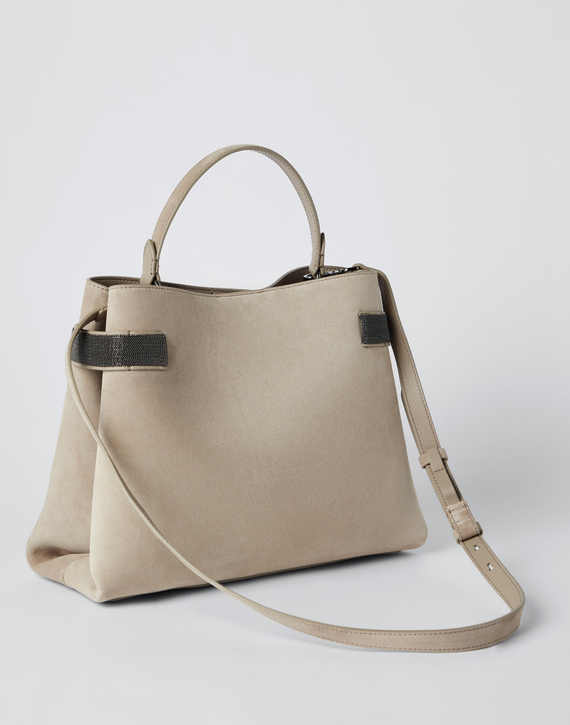 Brunello Cucinelli Suede bag with precious bands outlook