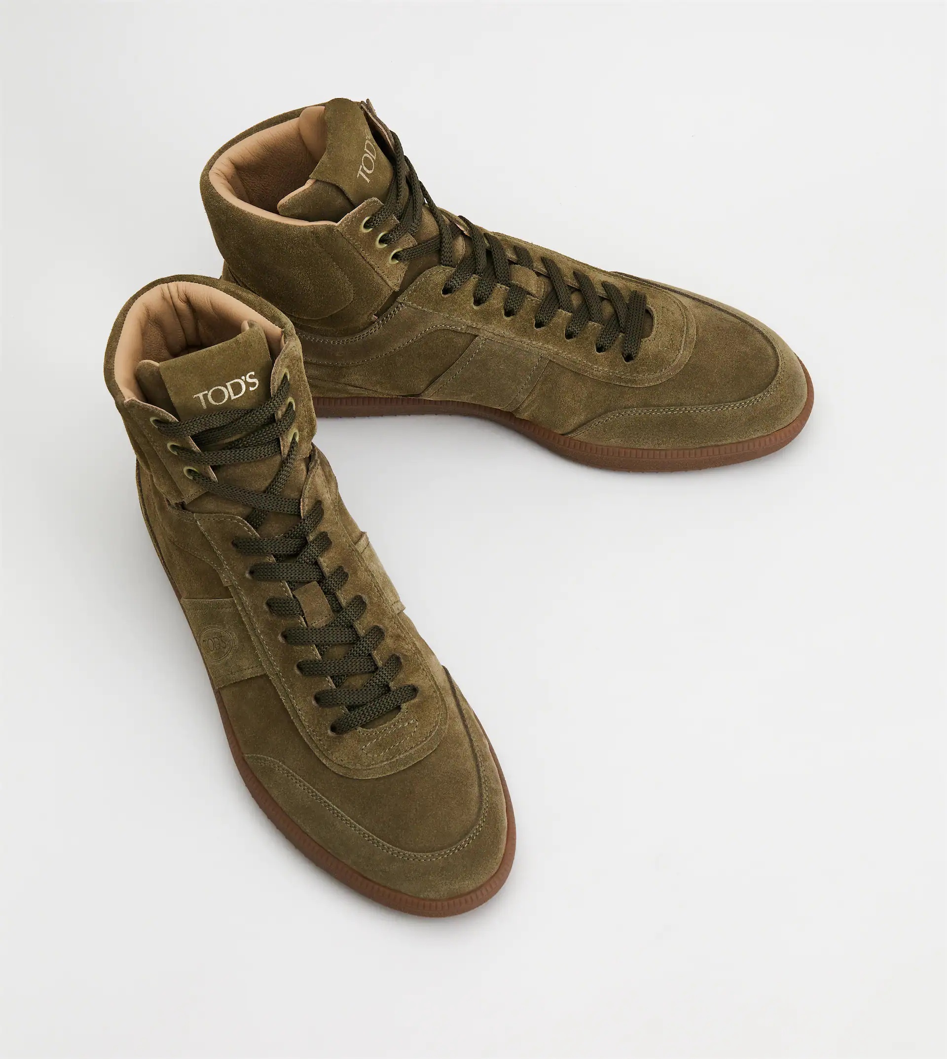 TOD'S TABS SNEAKERS HIGH-TOP IN SUEDE - GREEN - 4